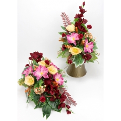 KOMPLET nagrobny wiązanka + bukiet, MIECZYKI ANEMONY KLEMATISY nr 631L